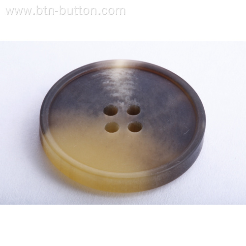 Wear resistant imitation horn resin buttons